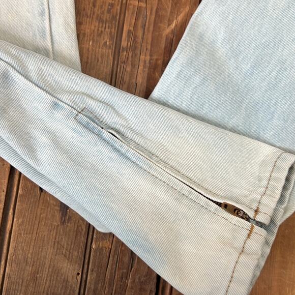 Women’s vintage 1980s Express jeans high rise zip cuff size 5 light wash - Picture 2 of 10